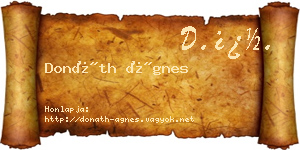 Donáth Ágnes névjegykártya
