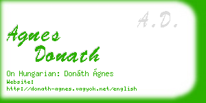 agnes donath business card