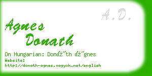 agnes donath business card